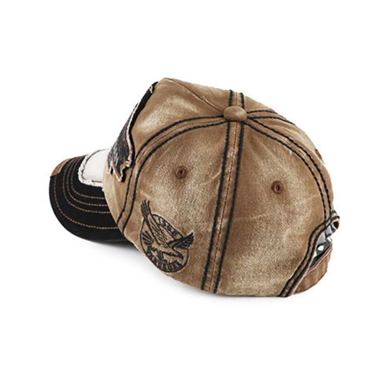 YANG GUAN Eagle Pattern Embroidered Washed Baseball Cap Sun Protection Cap, 54cm, 58cm, 60cm