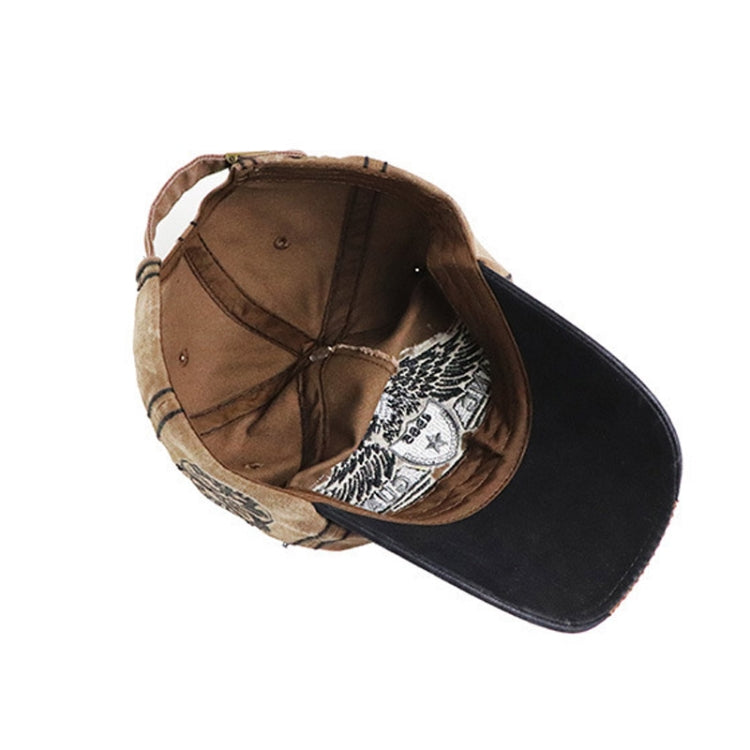 YANG GUAN Eagle Pattern Embroidered Washed Baseball Cap Sun Protection Cap, 54cm, 58cm, 60cm