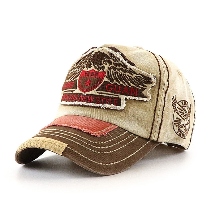 YANG GUAN Eagle Pattern Embroidered Washed Baseball Cap Sun Protection Cap, 54cm, 58cm, 60cm