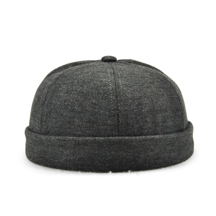 G12788 Iron Mark Street Melon Skullcap Retro Flanged Landlord Hat without Eaves, G12788 Dark Gray, G12788 Dark Blue, G12788 Black, G12788 Grey, G12788 Deep Beige