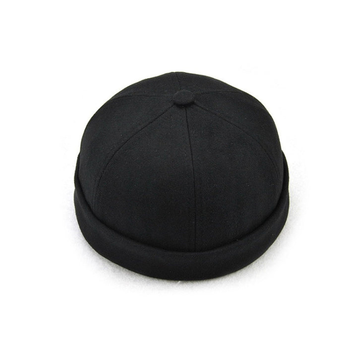 G12788 Iron Mark Street Melon Skullcap Retro Flanged Landlord Hat without Eaves, G12788 Dark Gray, G12788 Dark Blue, G12788 Black, G12788 Grey, G12788 Deep Beige