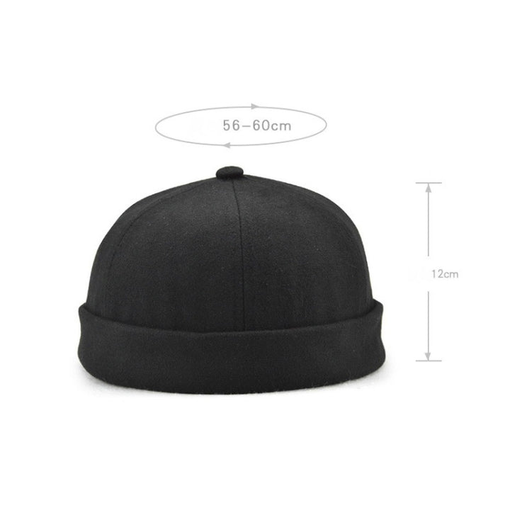 G12788 Iron Mark Street Melon Skullcap Retro Flanged Landlord Hat without Eaves, G12788 Dark Gray, G12788 Dark Blue, G12788 Black, G12788 Grey, G12788 Deep Beige