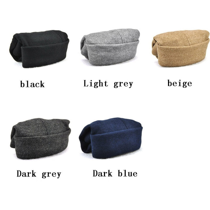 G12788 Iron Mark Street Melon Skullcap Retro Flanged Landlord Hat without Eaves, G12788 Dark Gray, G12788 Dark Blue, G12788 Black, G12788 Grey, G12788 Deep Beige