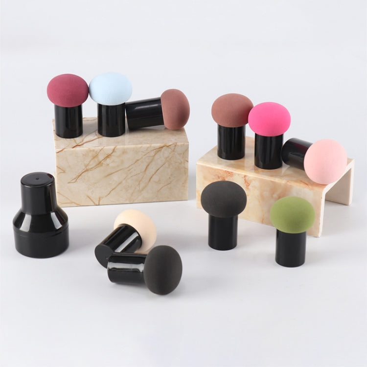 8 PCS Mushroom Head Puff Round Head Small Mushroom With Handle Puff Makeup Sponge Puff, Light Blue, Pink, Skin Color, Black, Wine Red, Coffee, Rose Red, Matcha