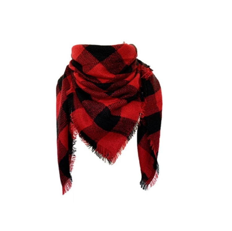 Checkered Pattern Autumn & Winter Ladies Cashmere Scarf, 140 x 140cm