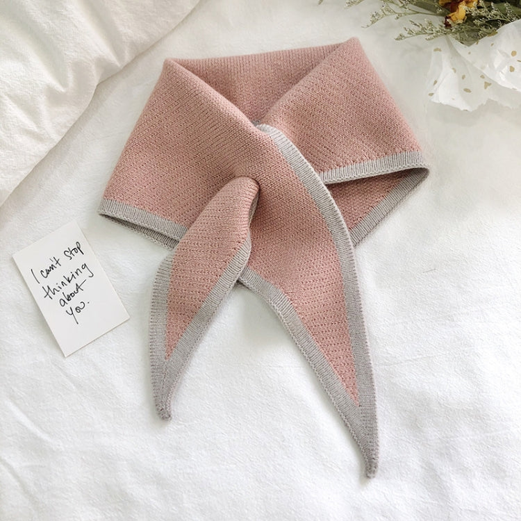 Autumn & Winter Knitted Woolen Scarf Women Two-colors Mini Triangle Scarf Warm Scarf, 80-100cm