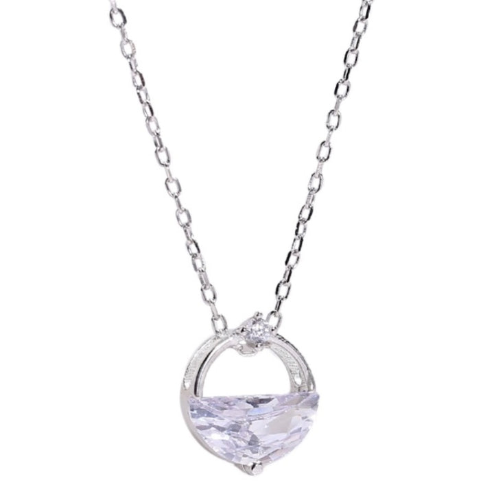 S925 Sterling Silver Clear Spring Water Necklace Valentine Day Accessories