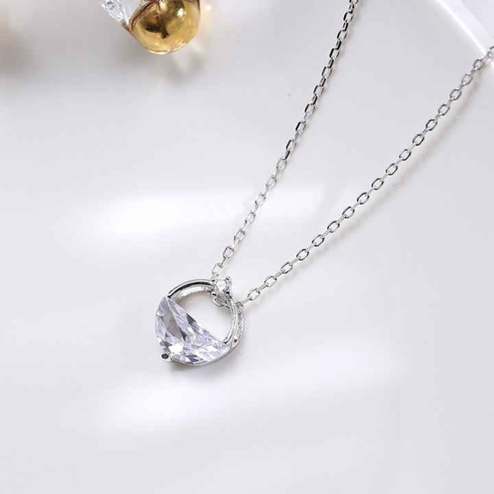 S925 Sterling Silver Clear Spring Water Necklace Valentine Day Accessories