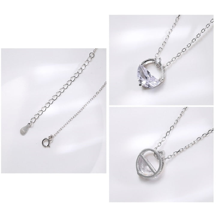 S925 Sterling Silver Clear Spring Water Necklace Valentine Day Accessories