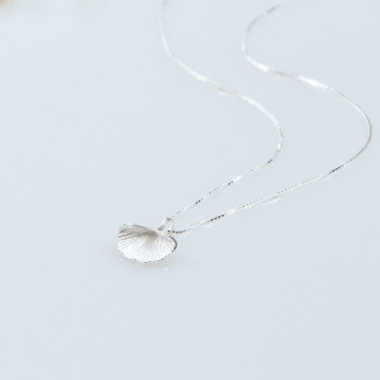 S925 Sterling Silver Ginkgo Leaf Pendant Necklace