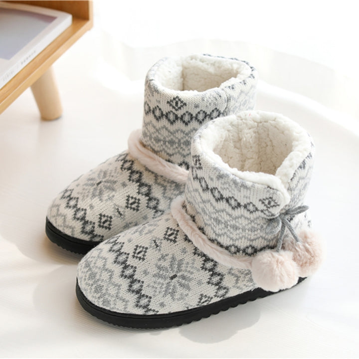 Winter High-Top Cotton Slippers Cotton Slippers With Heel Velvet Thick-Soled Indoor Warm Shoes, 35-36, 37-38, 39-40