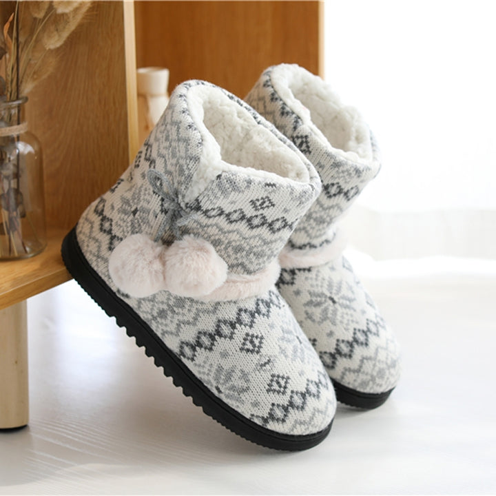 Winter High-Top Cotton Slippers Cotton Slippers With Heel Velvet Thick-Soled Indoor Warm Shoes, 35-36, 37-38, 39-40