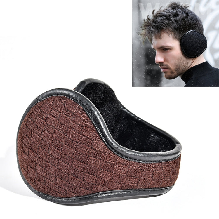 DEZ01 Winter Men Checkered Pattern Plush Foldable Warm Earmuffs Ear Bag, Free Size