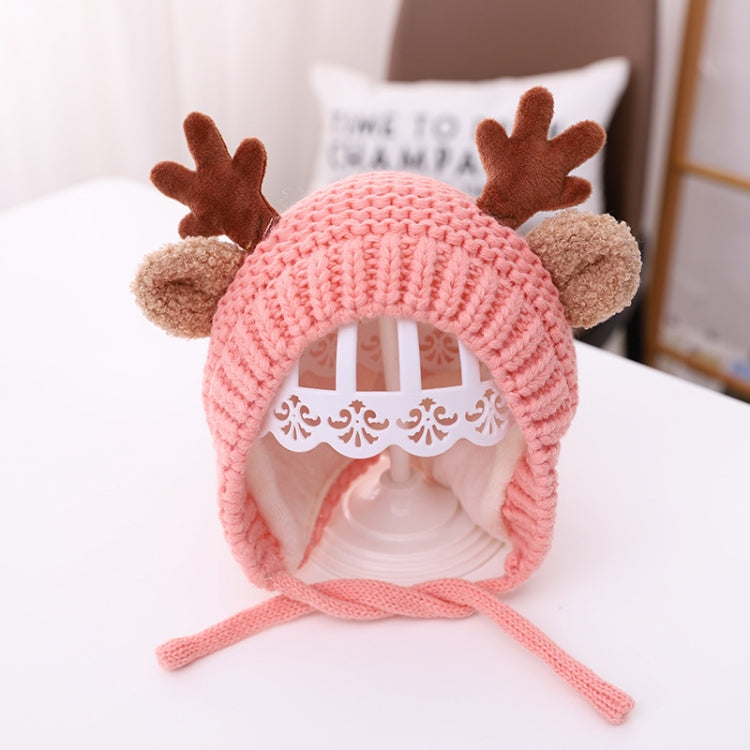 MZ9789 Little Antlers Baby Knitted Hat Baby Wool Warm Hat, Around 46-48cm