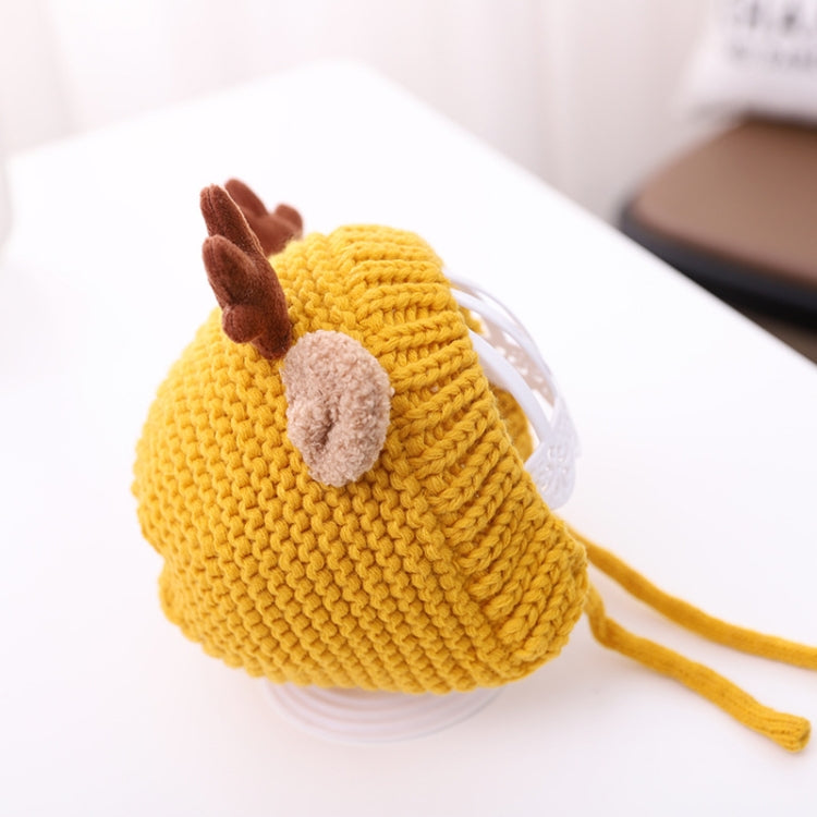 MZ9789 Little Antlers Baby Knitted Hat Baby Wool Warm Hat, Around 46-48cm