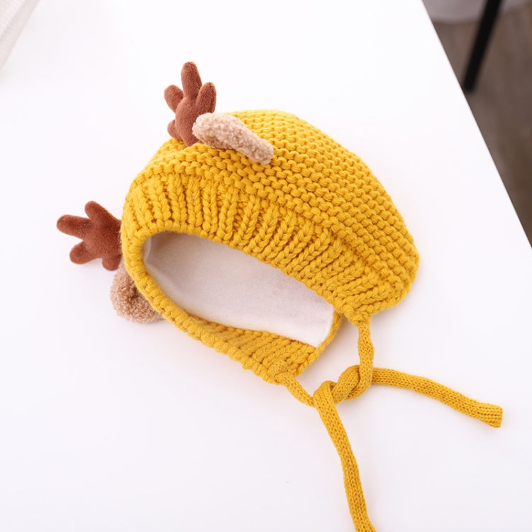 MZ9789 Little Antlers Baby Knitted Hat Baby Wool Warm Hat, Around 46-48cm