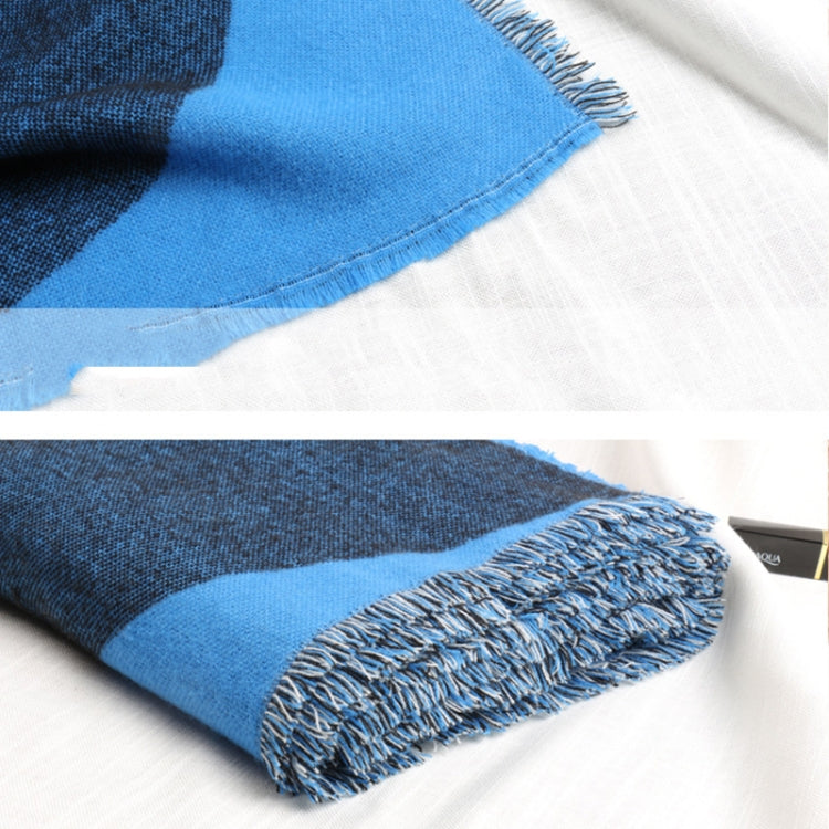 Y70 Geometric Color Matching Cashmere Thick Warmth Dual-Use Scarf Shawl