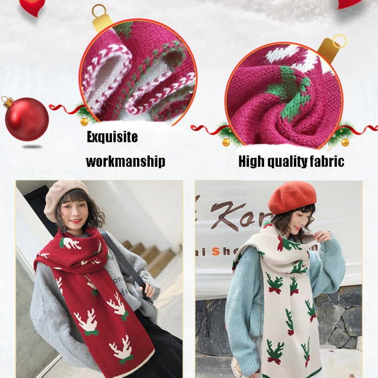 Autumn and Winter Christmas Pattern Knitted Warm All-Match Shawl Scarf, T01 Wine Red, T01 Beige, T01 Big Red, T01 Black Red, T01 Dark Green, I05 Wine Red, I05 Beige, I05 Red, I05 Dark Green, P12 Wine Red, P12 Beige, N41 Red, N41 Dark Green