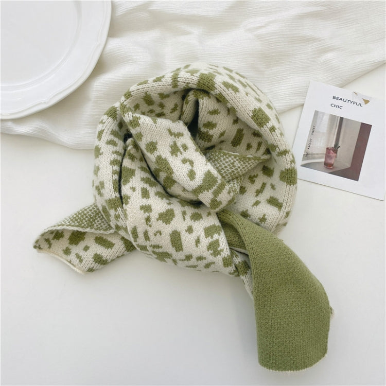 Autumn and Winter Warm All-Match Leopard Texture Color Matching Children Knitted Scarf, 122 x 20cm