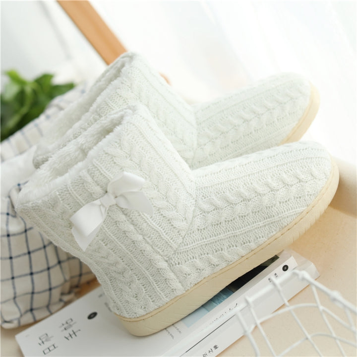 Winter Home Boots Thick-Soled Non-Slip Cotton Slippers, 35-36, 37-38, 39-40