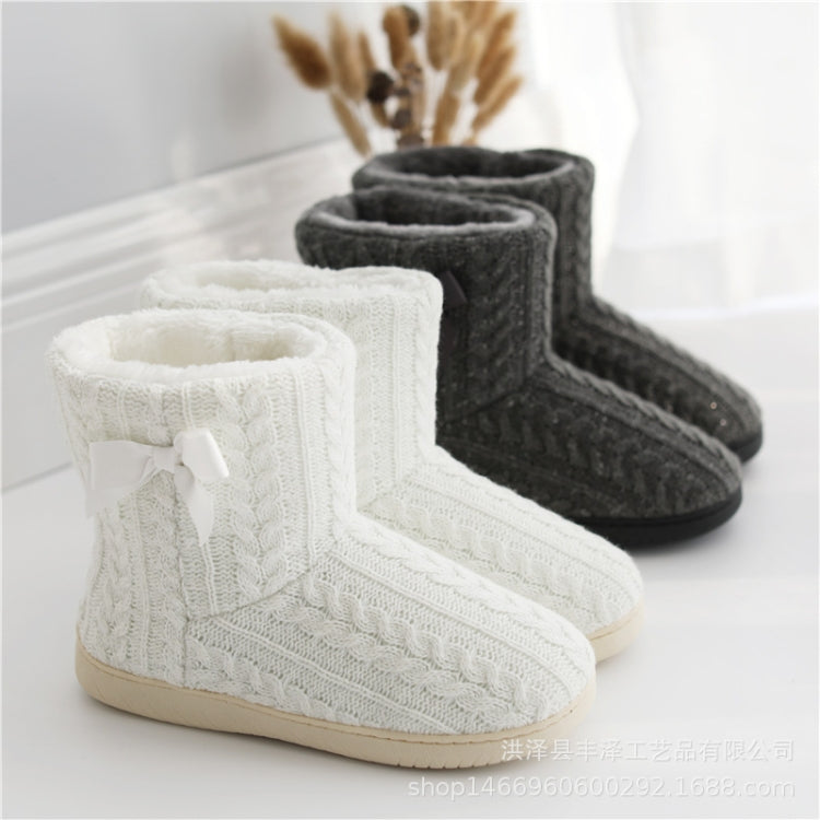 Winter Home Boots Thick-Soled Non-Slip Cotton Slippers, 35-36, 37-38, 39-40