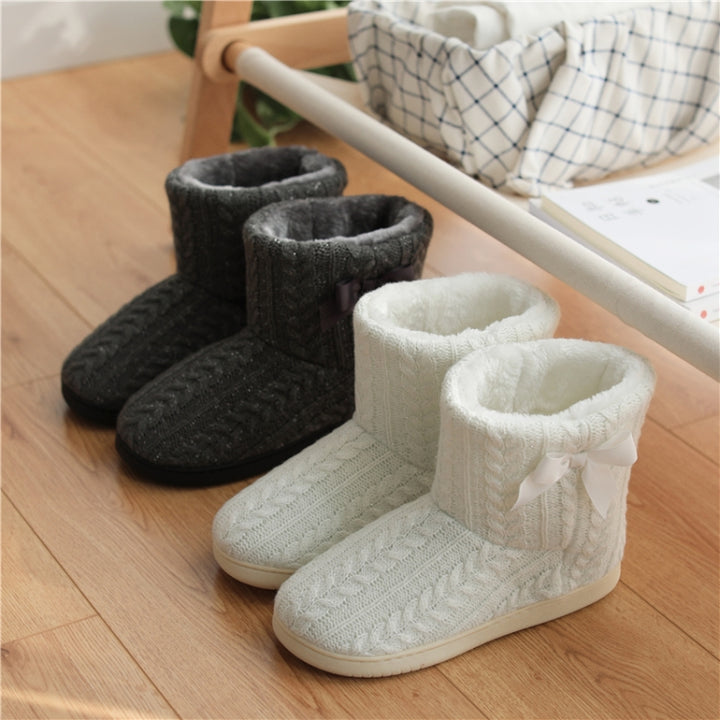 Winter Home Boots Thick-Soled Non-Slip Cotton Slippers, 35-36, 37-38, 39-40