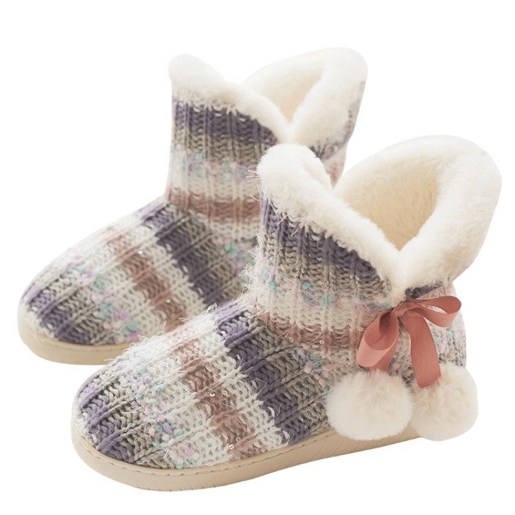 Cashmere Winter Home Boots Thick-Soled Cotton Slippers, 35-36, 37-38, 39-40