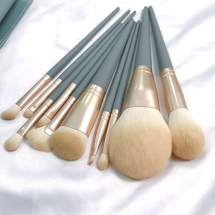 10 PCS / Set Makeup Brush Corn Silk Fiber Hair Loose Powder Brush Face And Eye Makeup Brush, Without Bag, With Blue Bag, With Silver Bag, With Gray Bag, With Pink Cylinder, With Green Cylinder, With Pink Zipper Bag