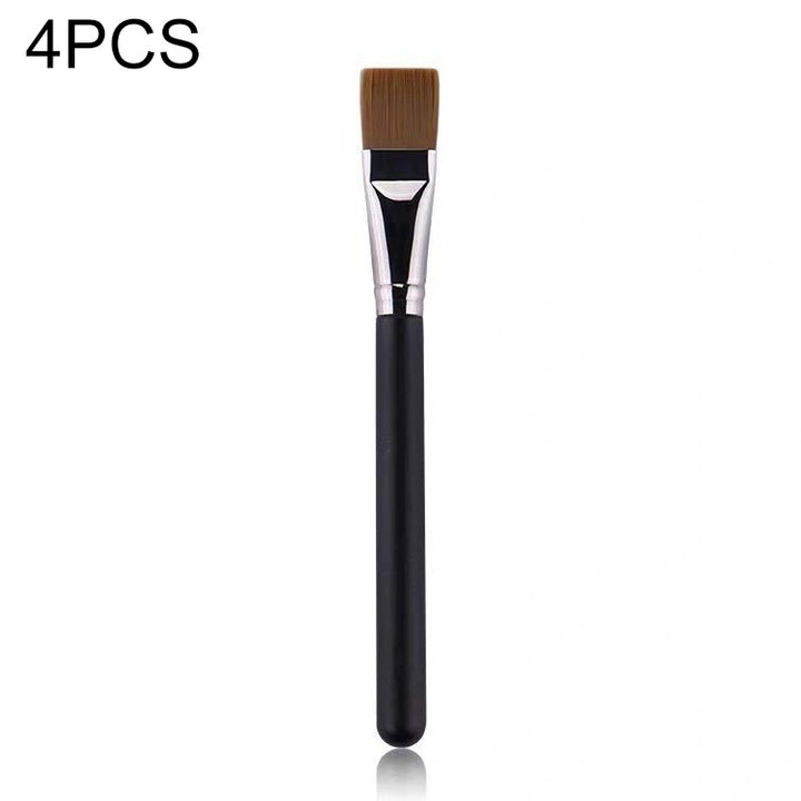 4 PCS Fiber Hair Makeup Brush Wooden Handle Foundation Brush, 191 Foundation Brush, 270 Concealer Brush, 170 Diagonal Foundation Brush