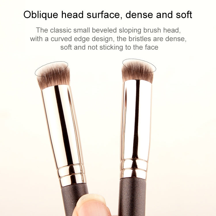 4 PCS Fiber Hair Makeup Brush Wooden Handle Foundation Brush, 191 Foundation Brush, 270 Concealer Brush, 170 Diagonal Foundation Brush