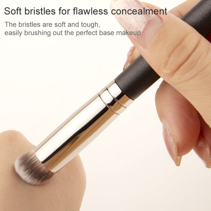 4 PCS Fiber Hair Makeup Brush Wooden Handle Foundation Brush, 191 Foundation Brush, 270 Concealer Brush, 170 Diagonal Foundation Brush