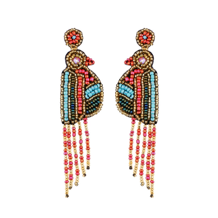 Ethnic Earrings Handmade Beaded Bohemian Tassel Earrings, Red E68671, Green E68671, Black E68671, Red E68694, Orange E68694, Black E68694, Blue E68698, Red E68698, Black E68698, White E68698, Purple E68796, Red E68796, Golden E68796, Dark gray E68796