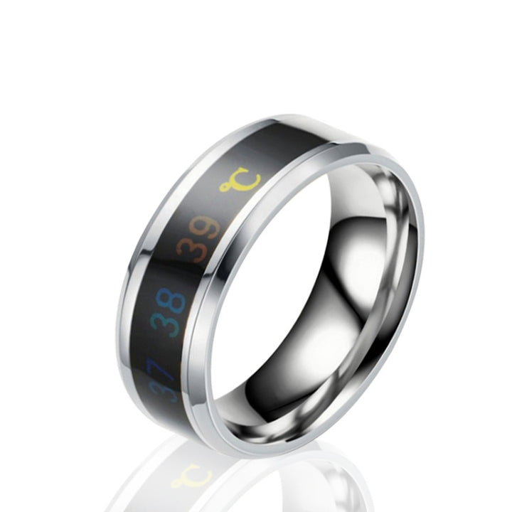 Smart Temperature Ring Stainless Steel Personalized Temperature Display Couple Ring, 6, 7, 8, 9, 10, 11