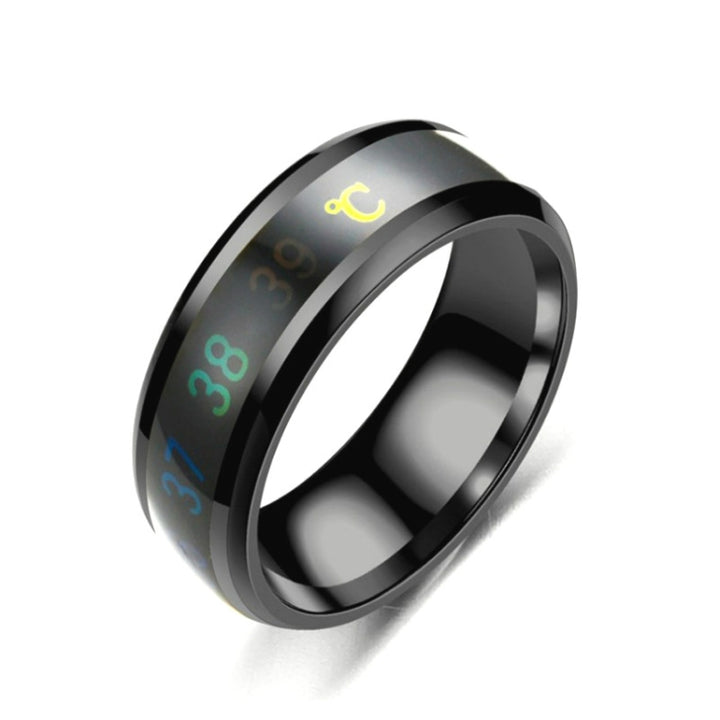 Smart Temperature Ring Stainless Steel Personalized Temperature Display Couple Ring, 6, 7, 8, 9, 10, 11