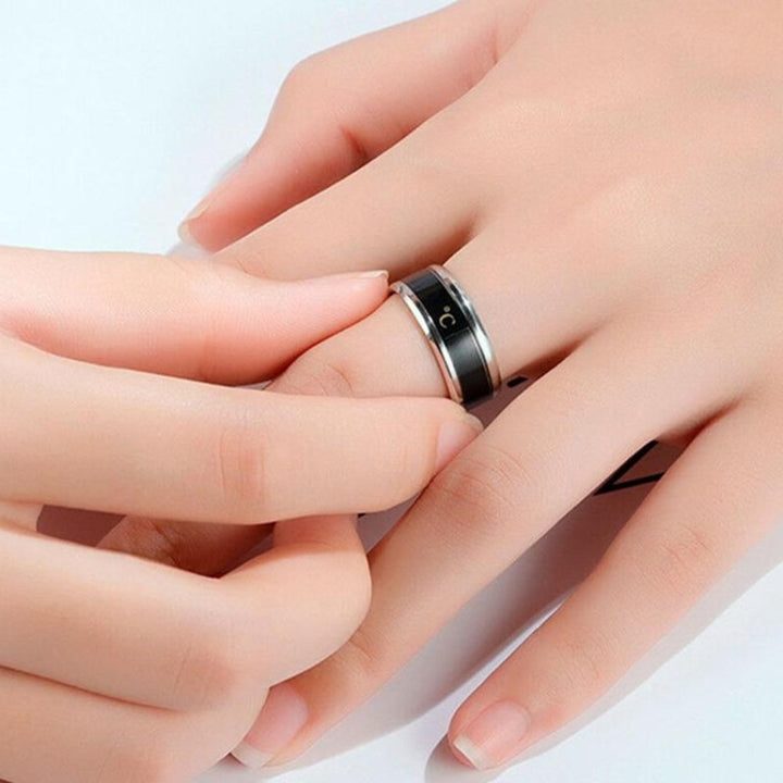 Smart Temperature Ring Stainless Steel Personalized Temperature Display Couple Ring, 12, 13