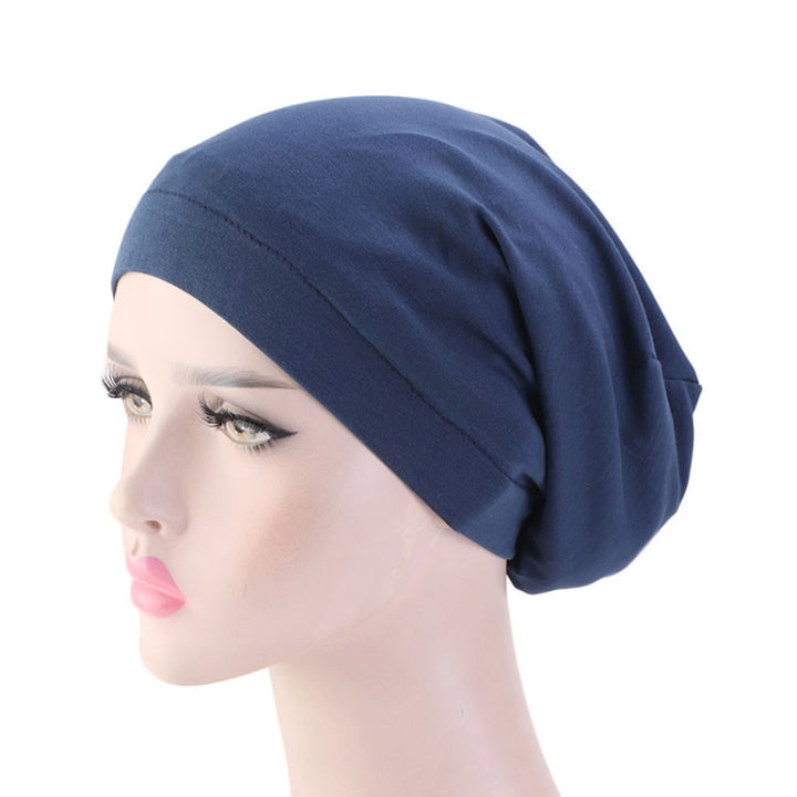 TJM-423 Cotton Skullcap Double-Layer Chemotherapy Hat Confinement Hat Turban, Black, Wine Red, Gray, Khaki, Navy, Light Blue, Mint Green, Lemon Yellow, Rust Red, Violet, Shell Pink, Denim Blue