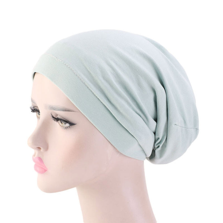 TJM-423 Cotton Skullcap Double-Layer Chemotherapy Hat Confinement Hat Turban, Black, Wine Red, Gray, Khaki, Navy, Light Blue, Mint Green, Lemon Yellow, Rust Red, Violet, Shell Pink, Denim Blue