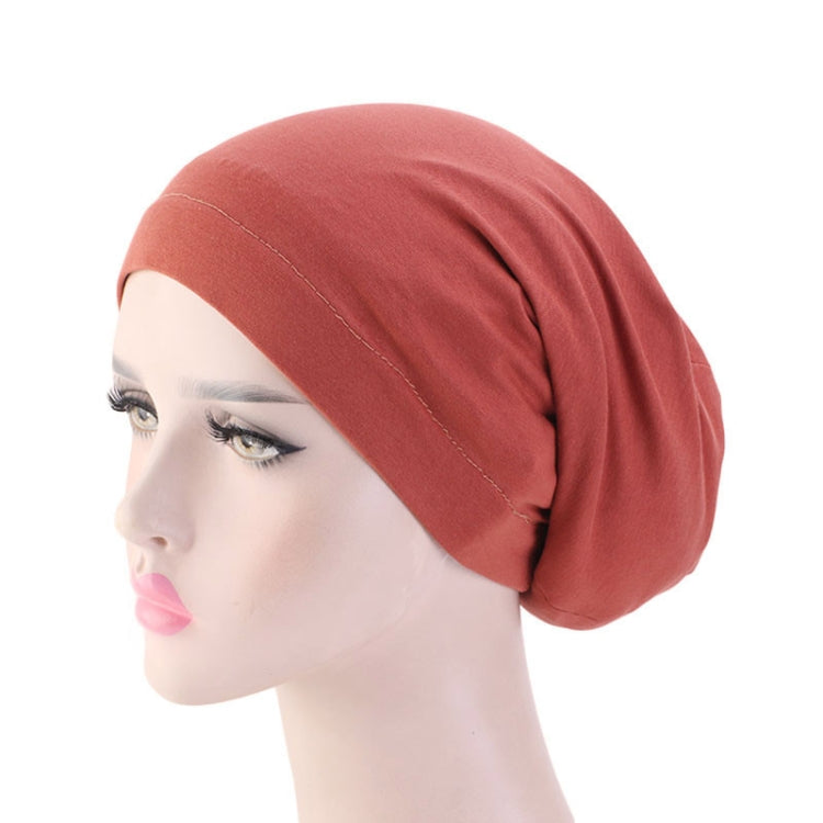 TJM-423 Cotton Skullcap Double-Layer Chemotherapy Hat Confinement Hat Turban, Black, Wine Red, Gray, Khaki, Navy, Light Blue, Mint Green, Lemon Yellow, Rust Red, Violet, Shell Pink, Denim Blue