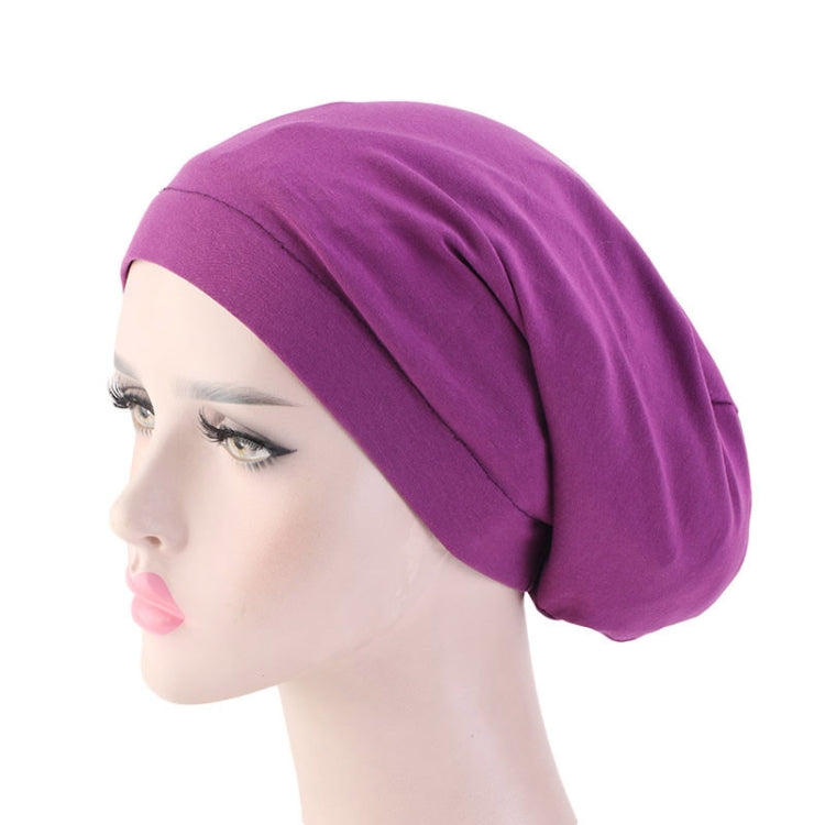 TJM-423 Cotton Skullcap Double-Layer Chemotherapy Hat Confinement Hat Turban, Black, Wine Red, Gray, Khaki, Navy, Light Blue, Mint Green, Lemon Yellow, Rust Red, Violet, Shell Pink, Denim Blue