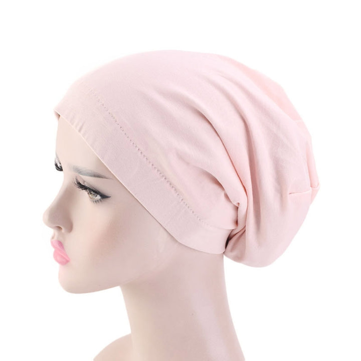 TJM-423 Cotton Skullcap Double-Layer Chemotherapy Hat Confinement Hat Turban, Black, Wine Red, Gray, Khaki, Navy, Light Blue, Mint Green, Lemon Yellow, Rust Red, Violet, Shell Pink, Denim Blue