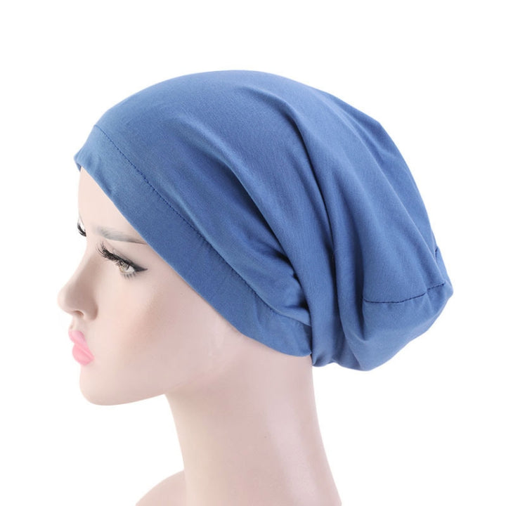 TJM-423 Cotton Skullcap Double-Layer Chemotherapy Hat Confinement Hat Turban, Black, Wine Red, Gray, Khaki, Navy, Light Blue, Mint Green, Lemon Yellow, Rust Red, Violet, Shell Pink, Denim Blue