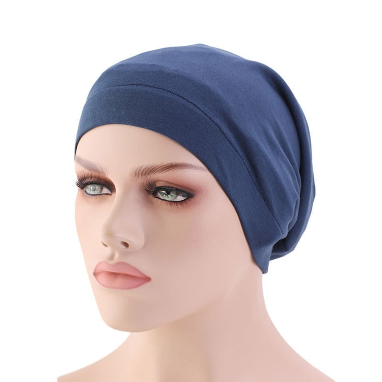 TJM-423 Cotton Skullcap Double-Layer Chemotherapy Hat Confinement Hat Turban, Black, Wine Red, Gray, Khaki, Navy, Light Blue, Mint Green, Lemon Yellow, Rust Red, Violet, Shell Pink, Denim Blue