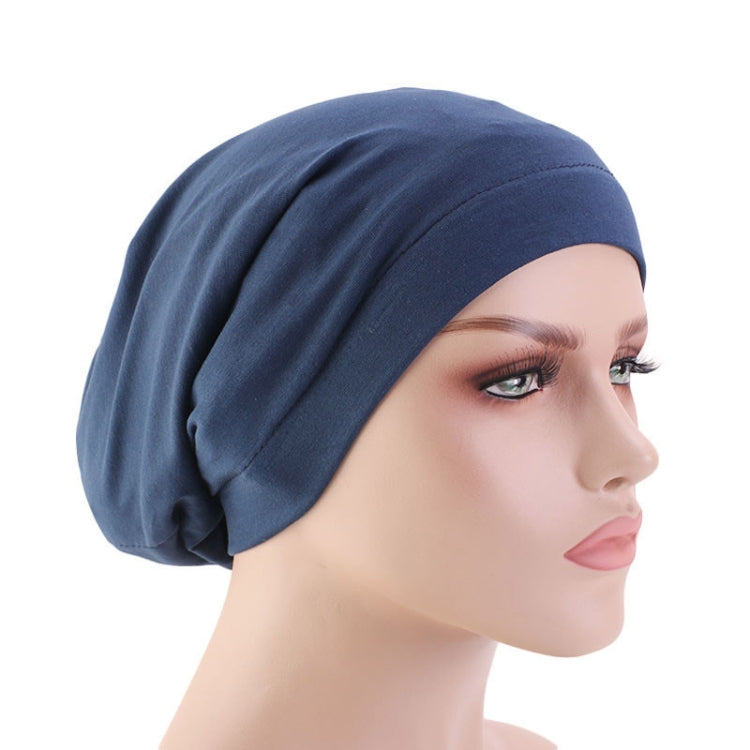 TJM-423 Cotton Skullcap Double-Layer Chemotherapy Hat Confinement Hat Turban, Black, Wine Red, Gray, Khaki, Navy, Light Blue, Mint Green, Lemon Yellow, Rust Red, Violet, Shell Pink, Denim Blue