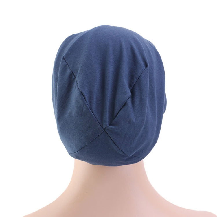 TJM-423 Cotton Skullcap Double-Layer Chemotherapy Hat Confinement Hat Turban, Black, Wine Red, Gray, Khaki, Navy, Light Blue, Mint Green, Lemon Yellow, Rust Red, Violet, Shell Pink, Denim Blue