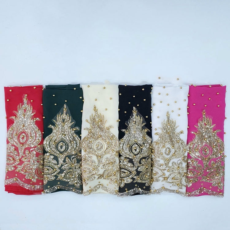 Women Chiffon Beaded Long Headscarf, 170cm