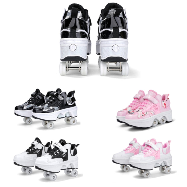 Children Walking Shoes Four-wheel Retractable Roller Skates, 33, 34, 35, 36, 37, 38, 39, 40