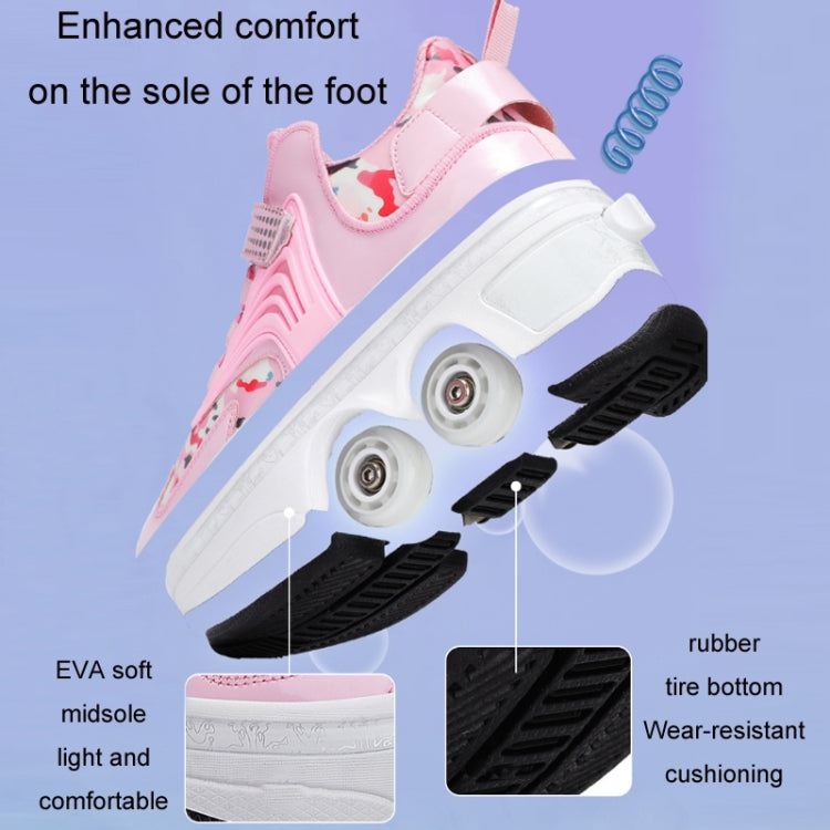 Children Walking Shoes Four-wheel Retractable Roller Skates, 33, 34, 35, 36, 37, 38, 39, 40