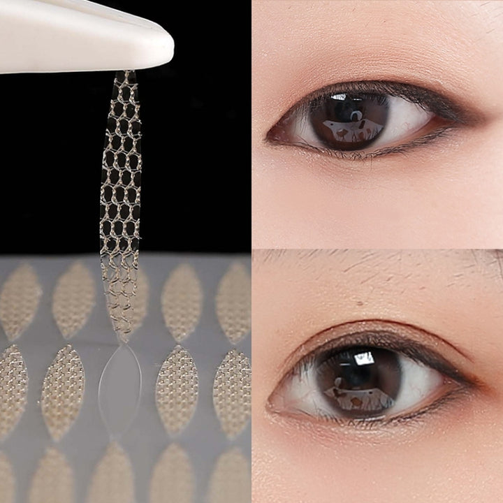 Sticky Double Eyelid Stickers When Exposed To Water, Natural Invisible Lace Olives Glue-Free Beauty Eye Stickers, Lace L-Roll, Lace M-Roll, Lace Olive-Roll