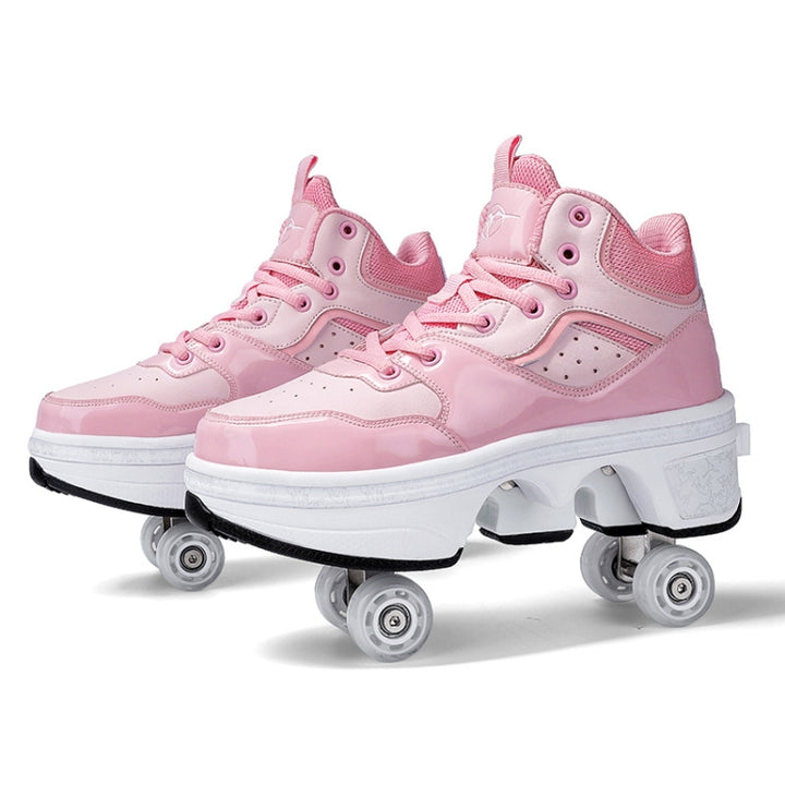 DF06 Walking Shoes Four-wheel Retractable Roller Skates, 33, 34, 35, 36, 37