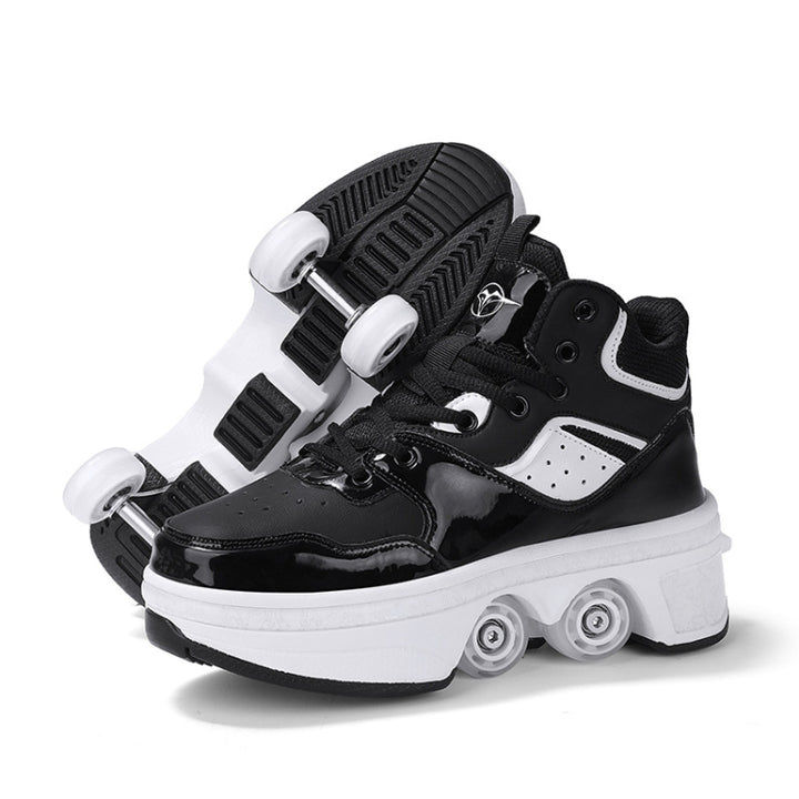 DF06 Walking Shoes Four-wheel Retractable Roller Skates, 33, 34, 35, 36, 37